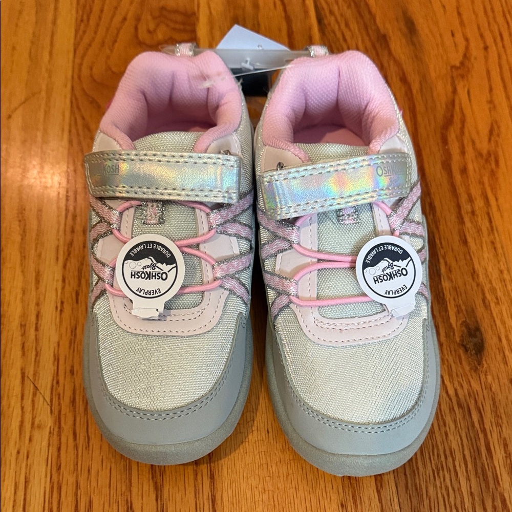 OshKosh B'gosh Kids Silver and Pink Sneakers